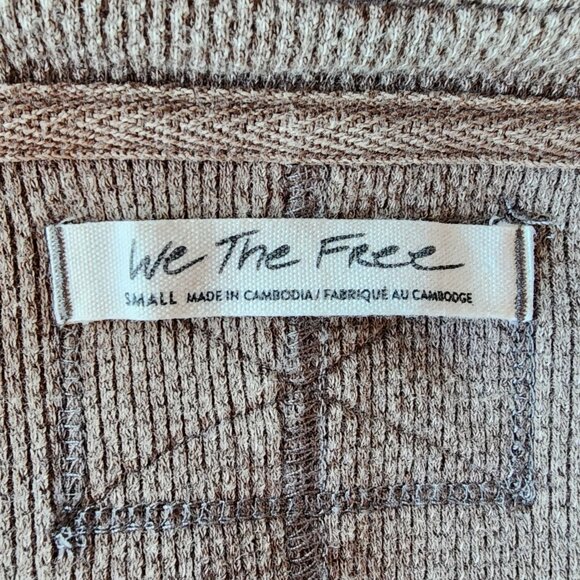Free People We The Free Womens Small Top Anakin Thermal V-neck Thumb Holes Boho - Picture 7 of 11